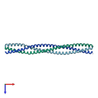 PDB entry 2wpr coloured by chain, top view.