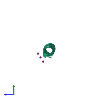 PDB entry 2wq2 coloured by chain, side view.