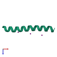 PDB entry 2wq2 coloured by chain, top view.