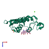 PDB entry 2wq5 coloured by chain, top view.