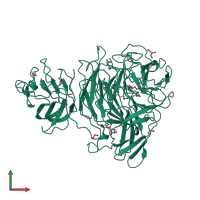 PDB entry 2wq8 coloured by chain, front view.