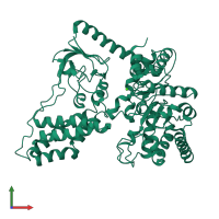 PDB entry 2wqd coloured by chain, front view.