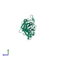 PDB entry 2wqs coloured by chain, side view.