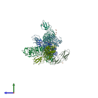 PDB entry 2wqu coloured by chain, side view.