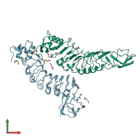 PDB entry 2wqw coloured by chain, front view.