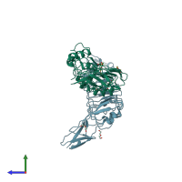 PDB entry 2wqw coloured by chain, side view.