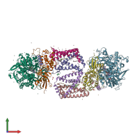 PDB entry 2wqy coloured by chain, front view.