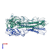 PDB entry 2wrc coloured by chain, top view.