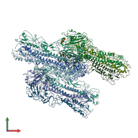 PDB entry 2wrf coloured by chain, front view.