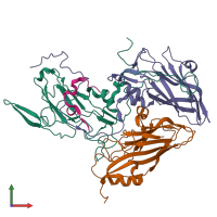 PDB entry 2ws9 coloured by chain, front view.