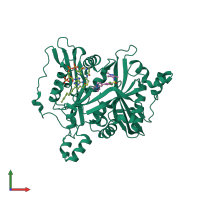 PDB entry 2wsa coloured by chain, front view.