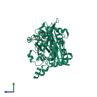 PDB entry 2wsa coloured by chain, side view.