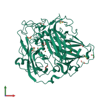 PDB entry 2wsd coloured by chain, front view.
