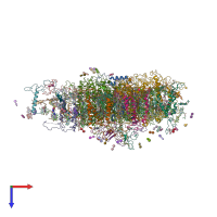 PDB entry 2wsf coloured by chain, top view.