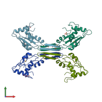 PDB entry 2wsh coloured by chain, front view.