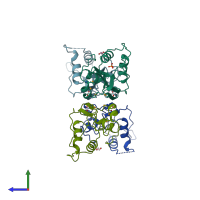 PDB entry 2wsh coloured by chain, side view.