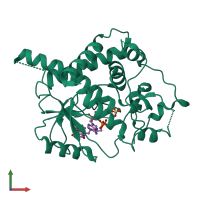 PDB entry 2wsi coloured by chain, front view.