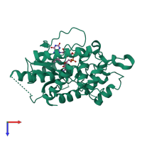 PDB entry 2wsi coloured by chain, top view.