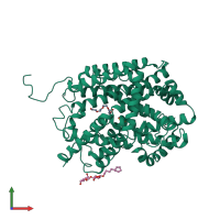 PDB entry 2wsw coloured by chain, front view.