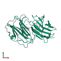 Galectin domain-containing protein in PDB entry 2wt0, assembly 1, front view.