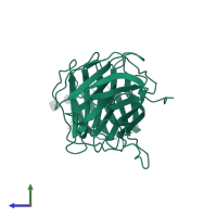 Galectin domain-containing protein in PDB entry 2wt0, assembly 1, side view.
