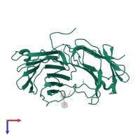 Galectin domain-containing protein in PDB entry 2wt0, assembly 1, top view.