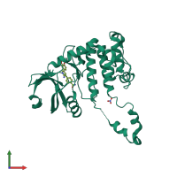 PDB entry 2wtc coloured by chain, front view.