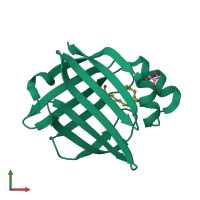 PDB entry 2wut coloured by chain, front view.