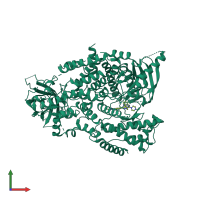 PDB entry 2wxj coloured by chain, front view.