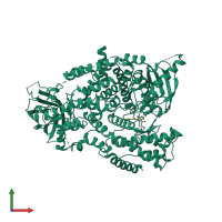 PDB entry 2wxm coloured by chain, front view.