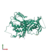 PDB entry 2wy0 coloured by chain, front view.