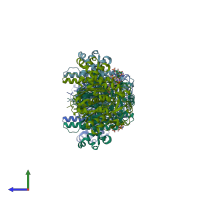 PDB entry 2wya coloured by chain, side view.
