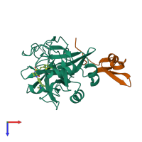 PDB entry 2wyj coloured by chain, top view.