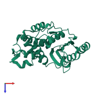 PDB entry 2wyx coloured by chain, top view.