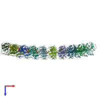 PDB entry 2wyy coloured by chain, top view.
