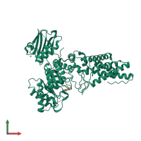 PDB entry 2wzh coloured by chain, front view.