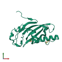 PDB entry 2wzo coloured by chain, front view.