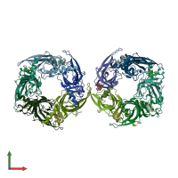 PDB entry 2wzy coloured by chain, front view.