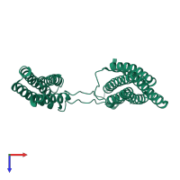 PDB entry 2x0c coloured by chain, top view.