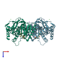 PDB entry 2x0r coloured by chain, top view.