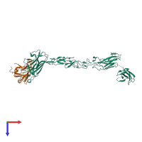 PDB entry 2x11 coloured by chain, top view.