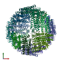 PDB entry 2x17 coloured by chain, front view.