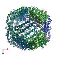 PDB entry 2x17 coloured by chain, top view.