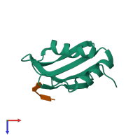 PDB entry 2x1a coloured by chain, top view.