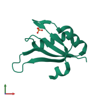 PDB entry 2x1b coloured by chain, front view.