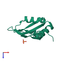 PDB entry 2x1b coloured by chain, top view.