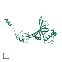 PDB entry 2x1j coloured by chain, front view.
