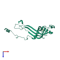PDB entry 2x1j coloured by chain, top view.