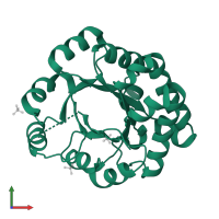 Triosephosphate isomerase, glycosomal in PDB entry 2x1u, assembly 1, front view.