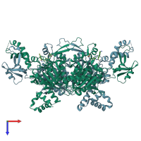 PDB entry 2x24 coloured by chain, top view.